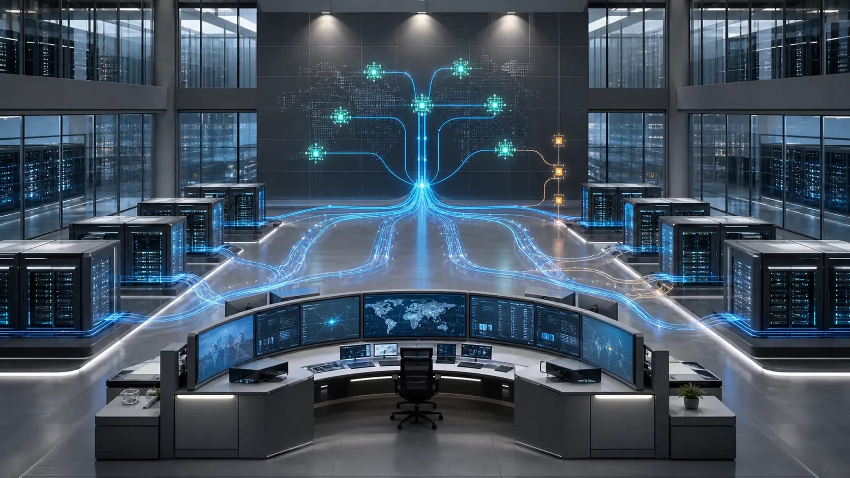 A managed AI service observed through quality, incident, change, cost and value controls